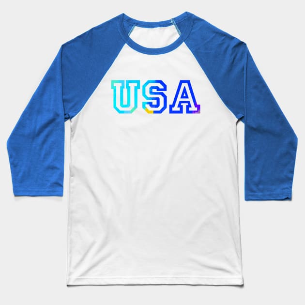 Color letter print USA Baseball T-Shirt by LAV77